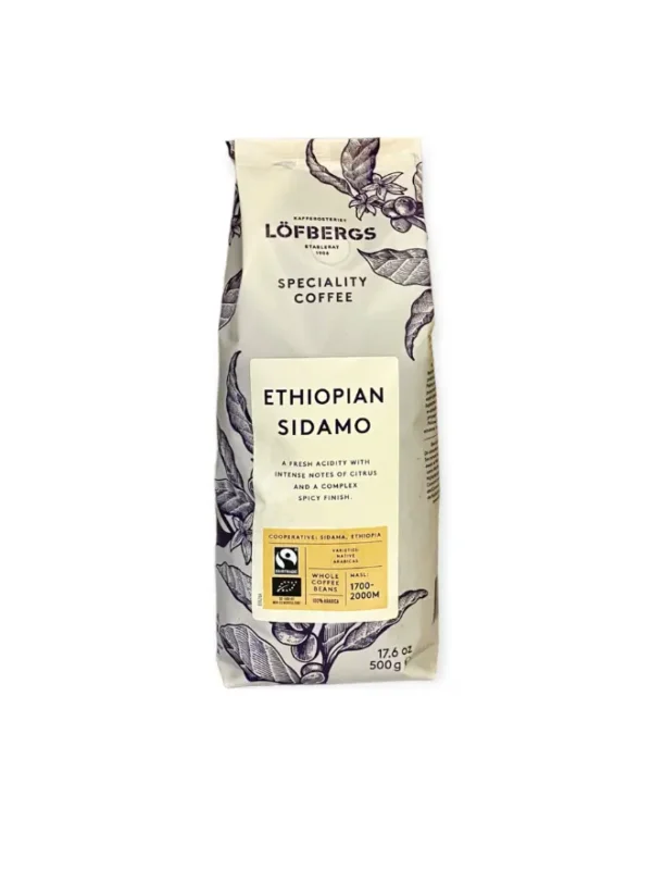 Ekologiškos „Lofbergs Ethiopian Sidamo“ kavos pupelės 500g