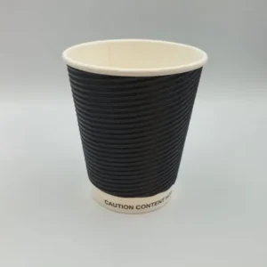 Popieriniai puodeliai – stiklinės, horizontaliai gofruoti, trisieniai “Forte Mocha H”, 240 ml (100 vnt pakuotė)